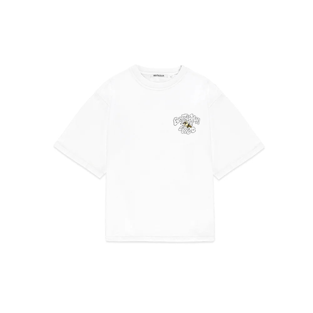 6ixt4our Bee Happy Tee White