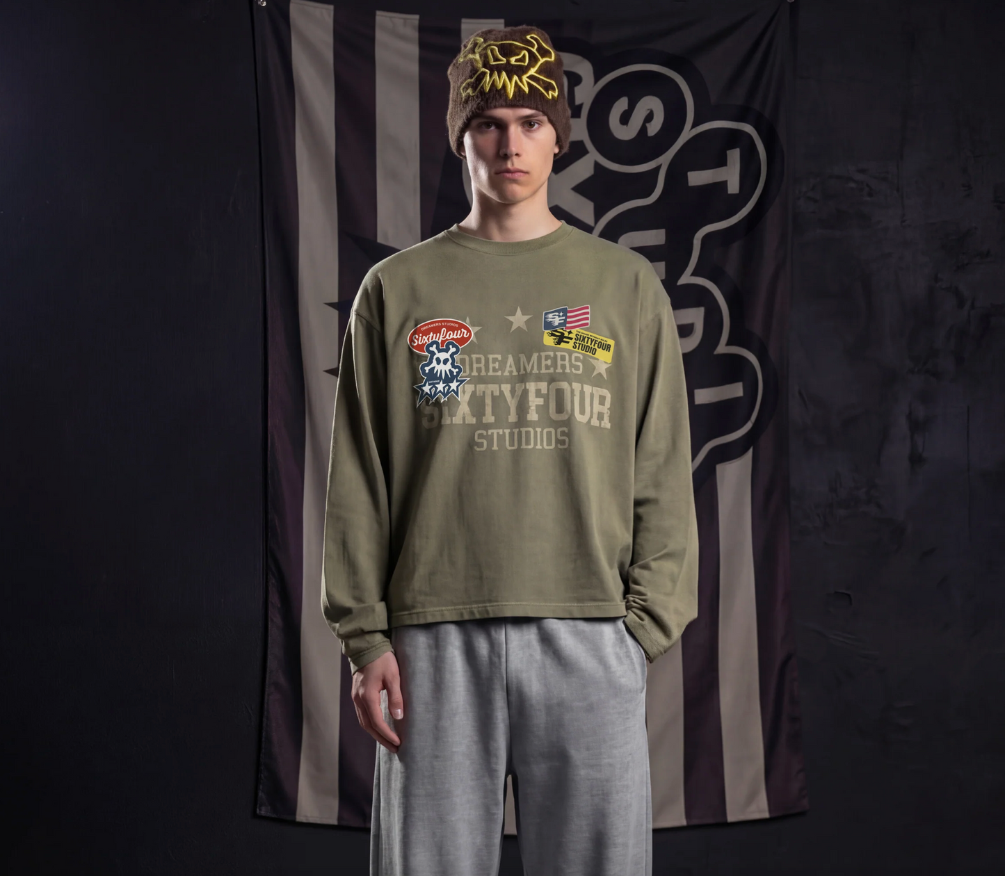 6ixt4our Hungry Long Sleeve Olive