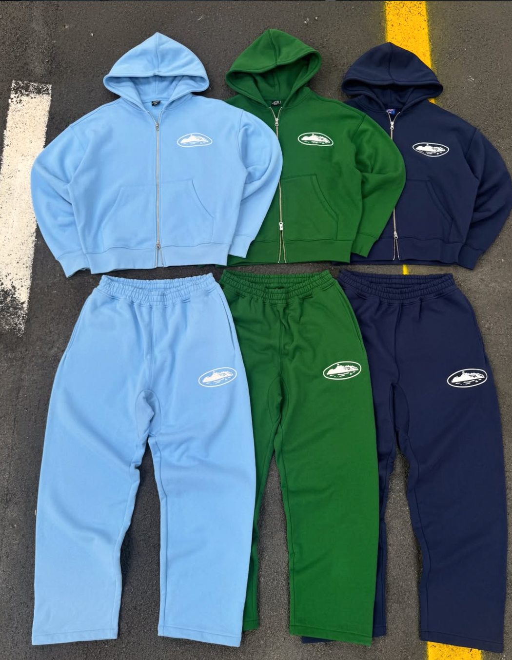Corteiz OG Island Zip Hoodie Blue