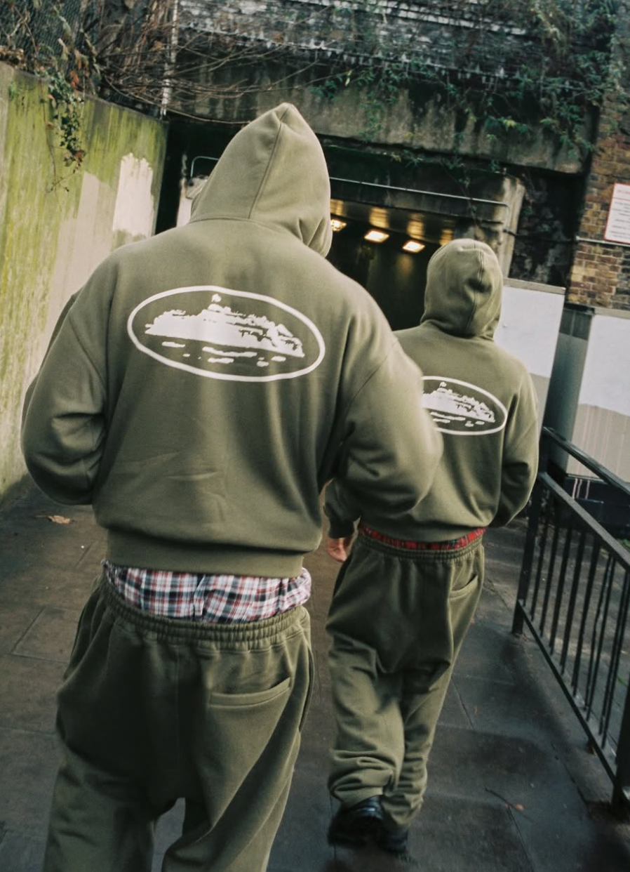 Corteiz OG Island Zip Hoodie Olive