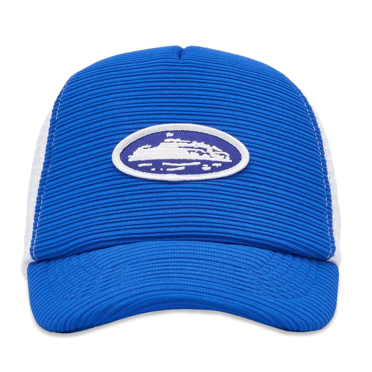 Corteiz Trucker Hat Short Peak Blue