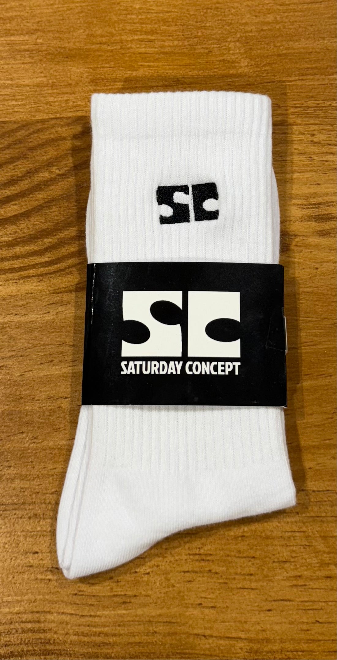 Saturday Logo Socks White