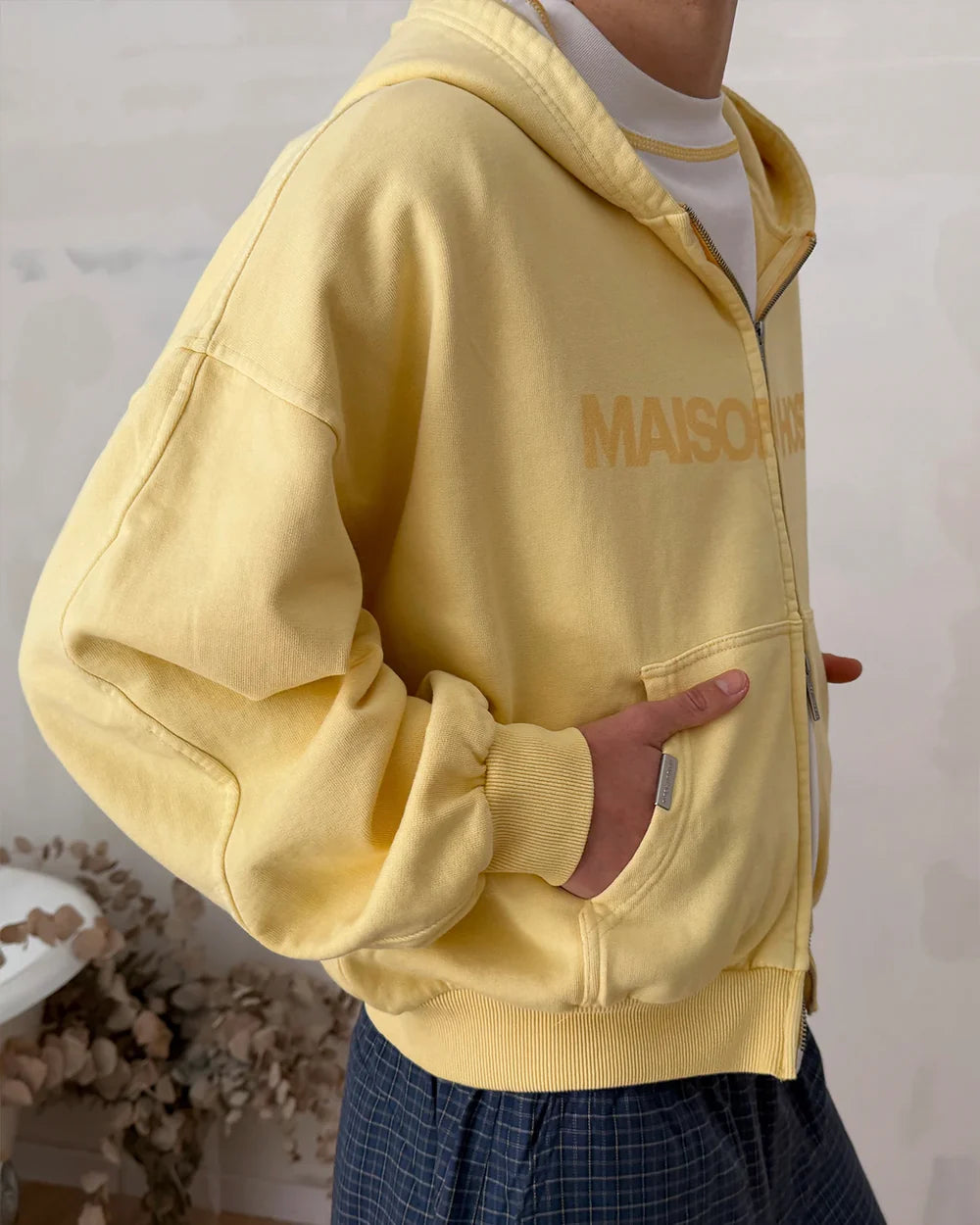 Host Erode Wave Zipped Hoodie Yellow