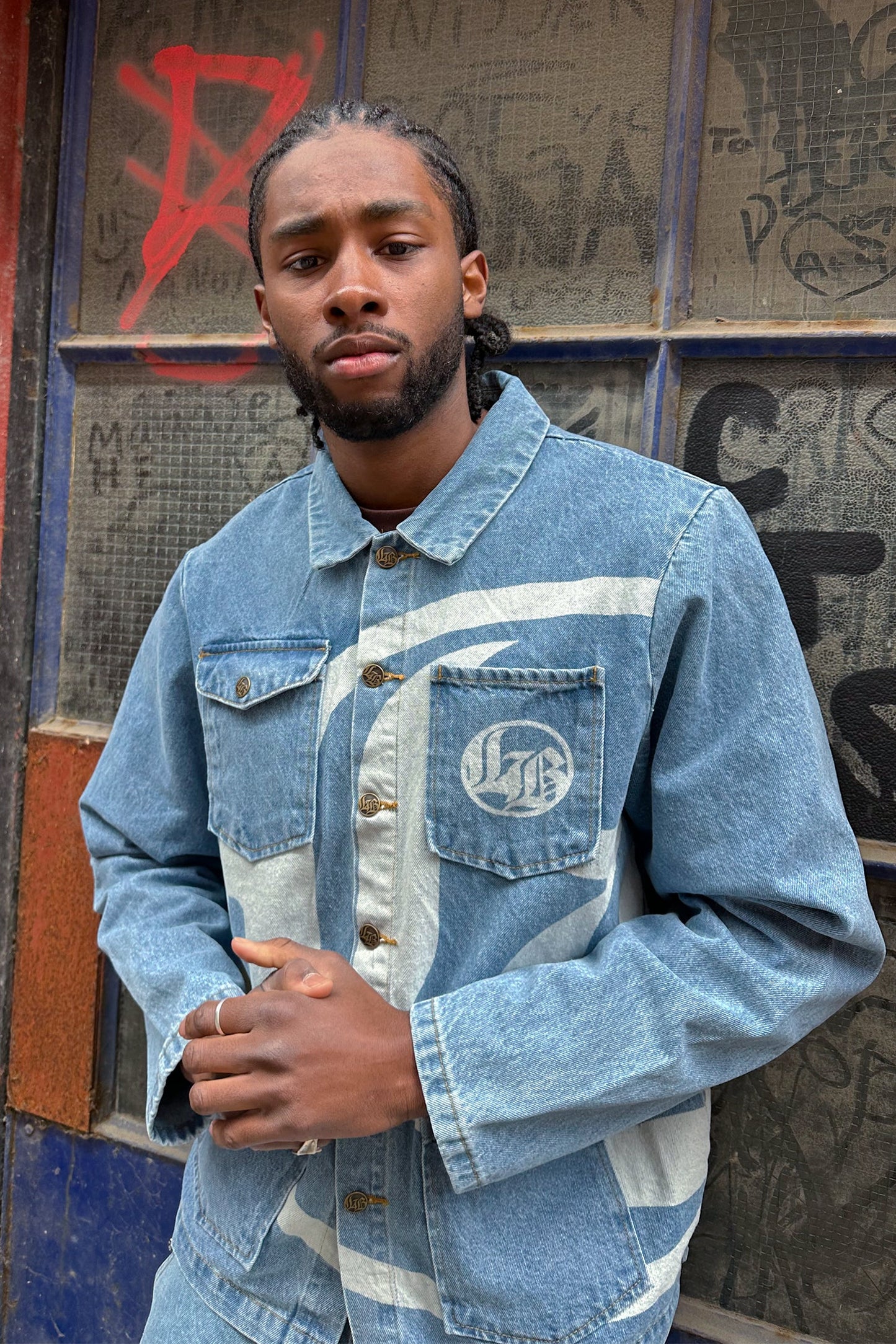 Lost Boys Logo Denim Jacket Light Blue