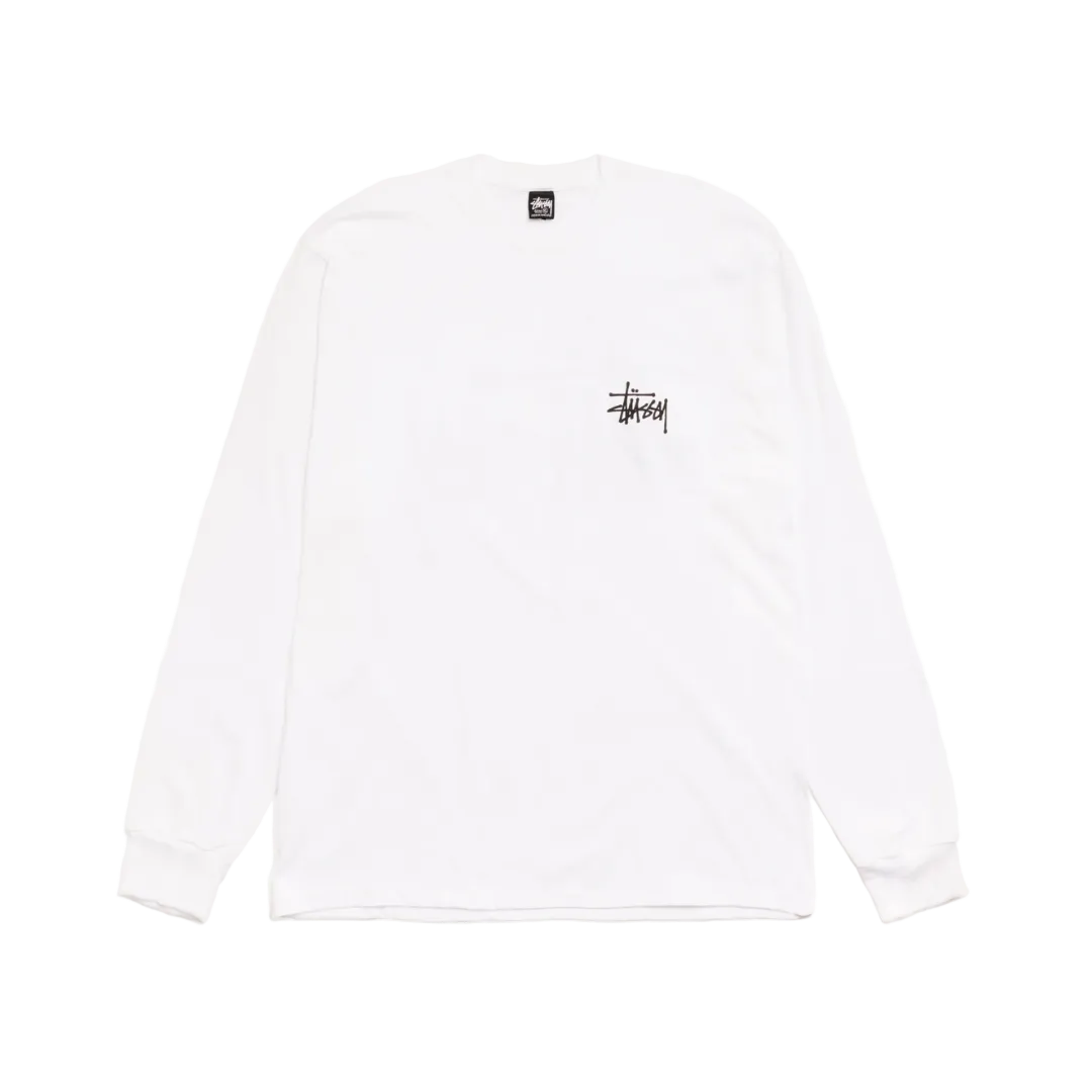 Stussy Basic weißes Langarmshirt