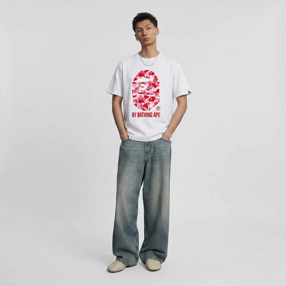 BAPE A Bathing Ape White Pink Tee - white, pink | Saturday Concept