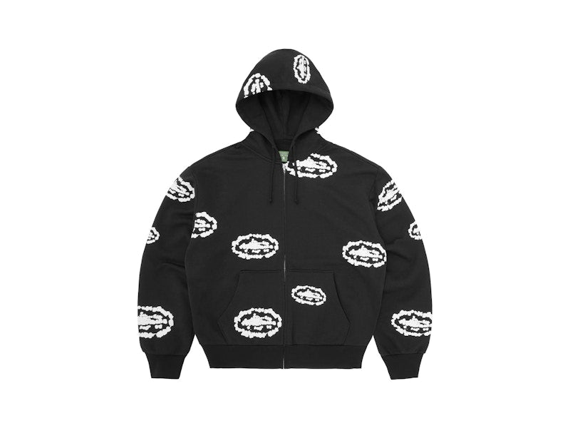 Corteiz X Denim Tears Island Wreath Zip Hoodie Black