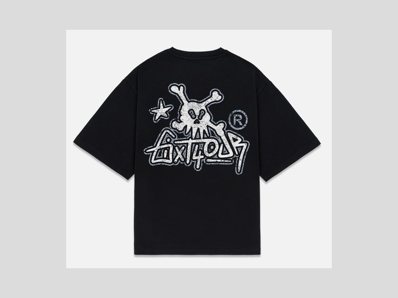 6ixt4our Skull Tag Tee