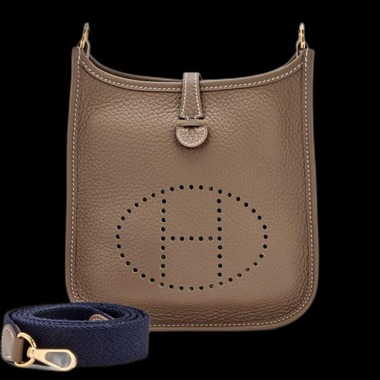 Hermes Etoupe Clemence Mini Evelyne 16