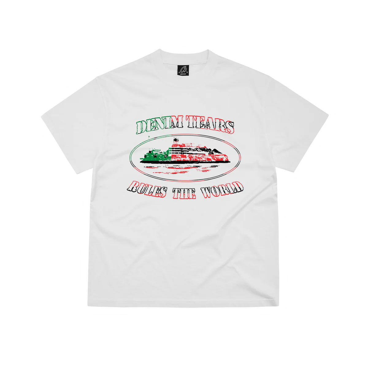 Corteiz x Denim Tears Alcatraz White Tee