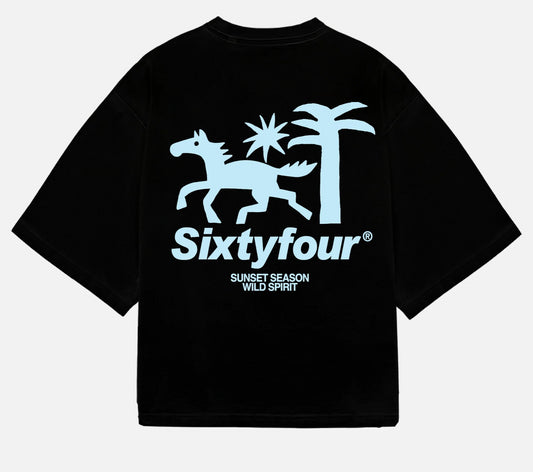 6ixt4our Black Sunset Tee