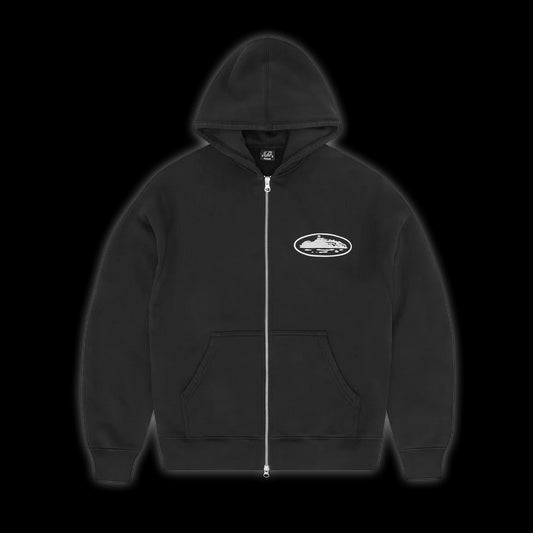 Corteiz OG Island ZIP Hoodie Black