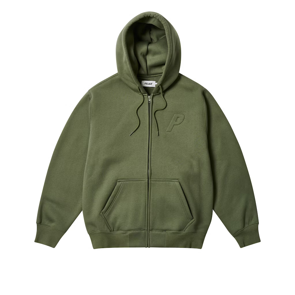 Palace Embossed Zip Olive