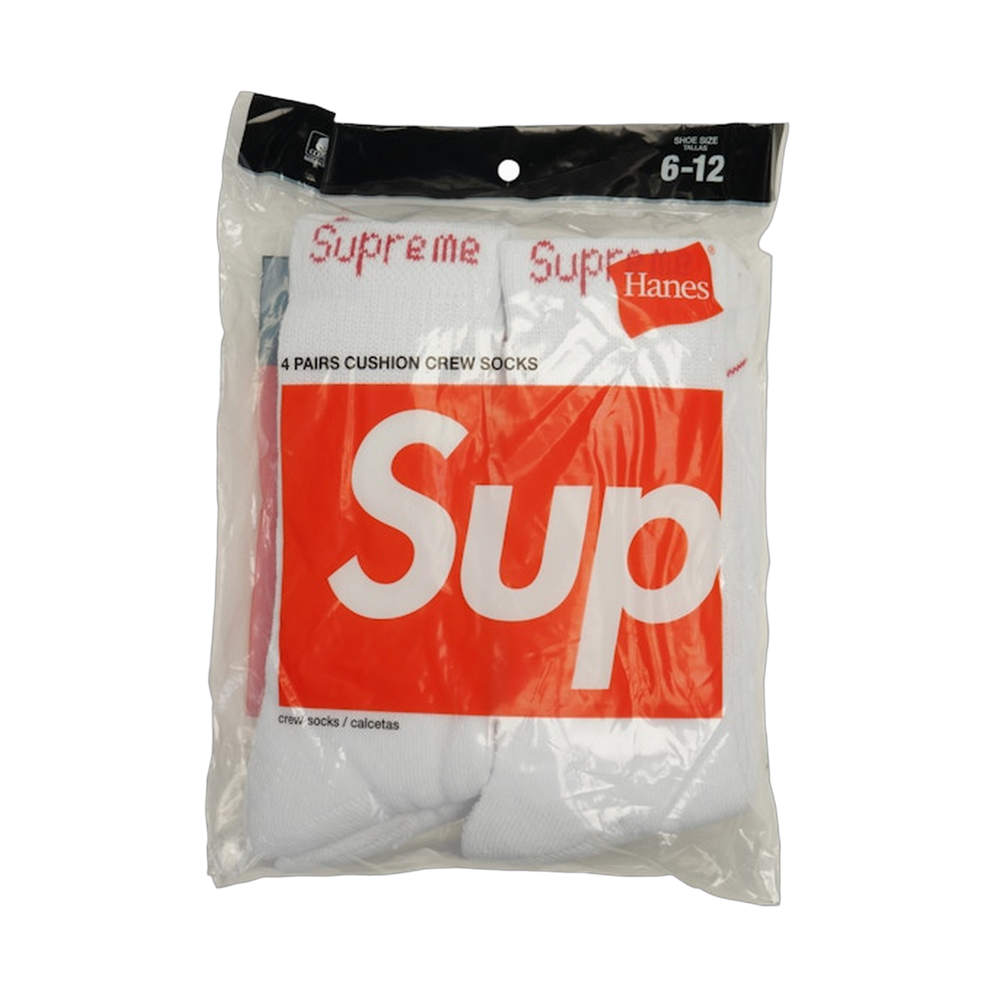 Supreme Hanes Crew Socks 4 Pack White | Saturday Concept