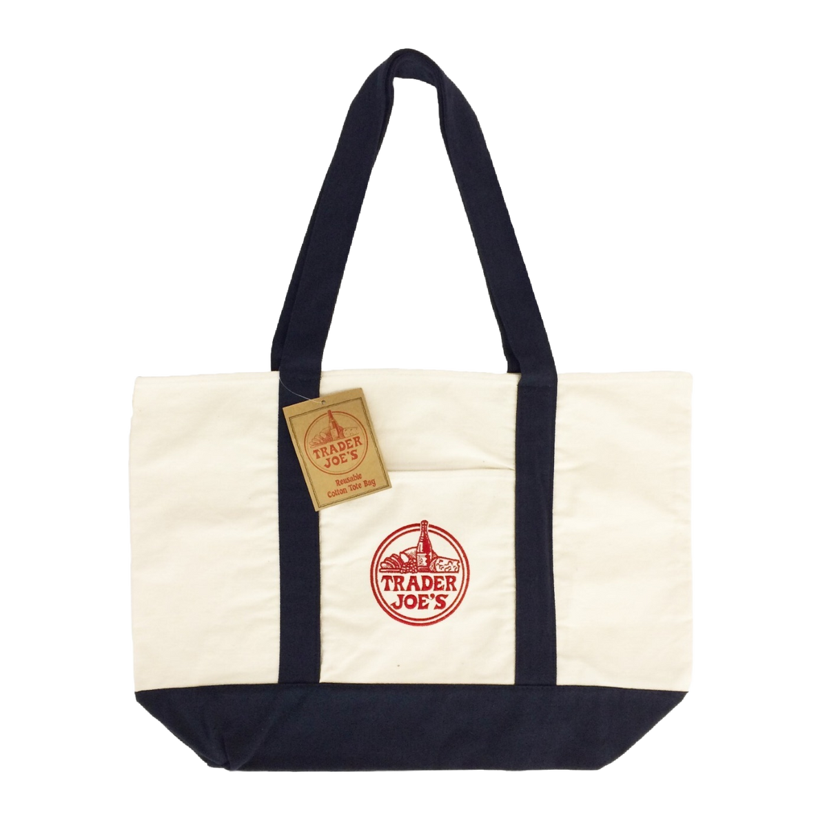 Trader Joes Canvas Tote Bag Navy