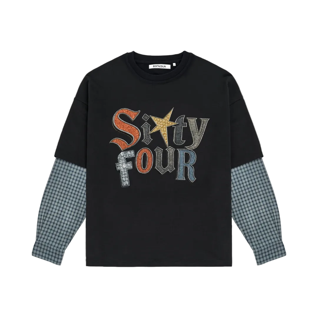 6ixt4our Sixty Star Langarmshirt Schwarz