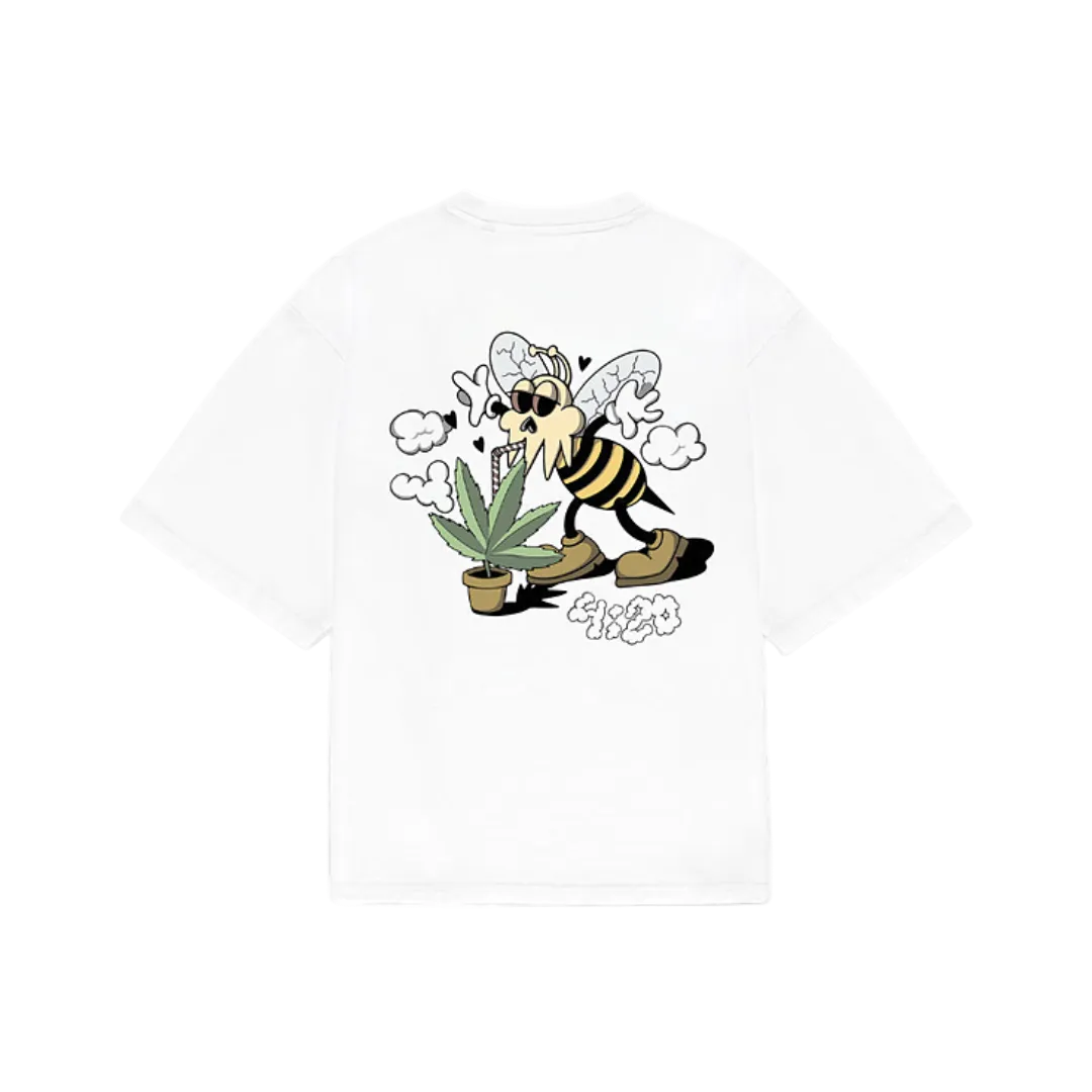 6ixt4our Bee Happy Tee White
