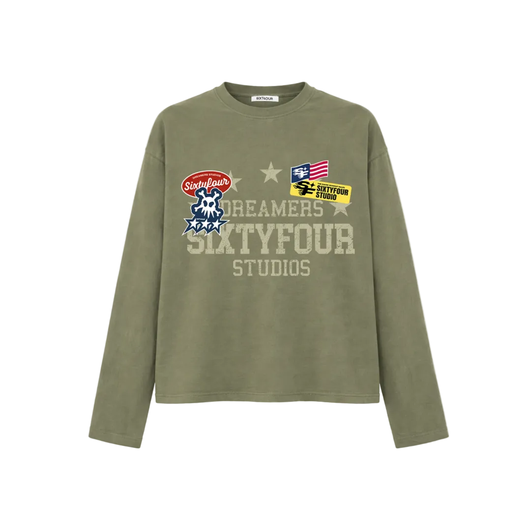 6ixt4our Hungry Long Sleeve Olive