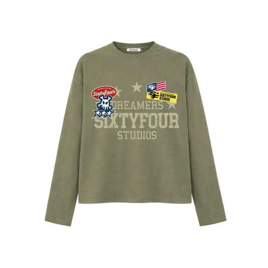 6ixt4our Hungry Long Sleeve Olive