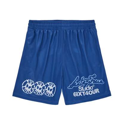 6ixt4our Mess Blue Short