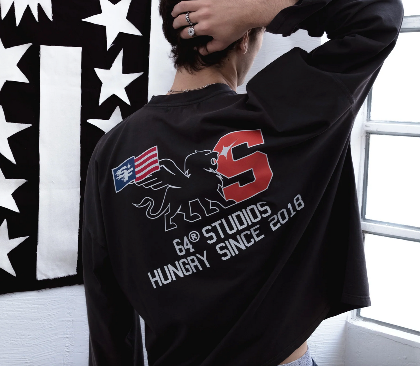 6ixt4our Patch Long Sleeve Black