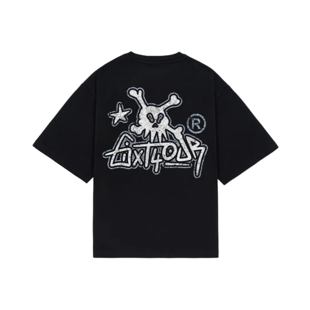 6ixt4our Skull Tag Tee