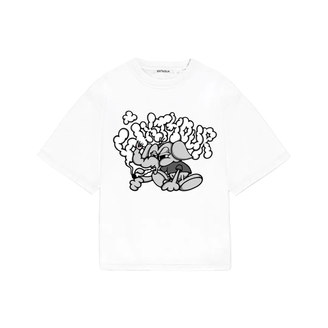 6ixt4our The Trumpet Tee White