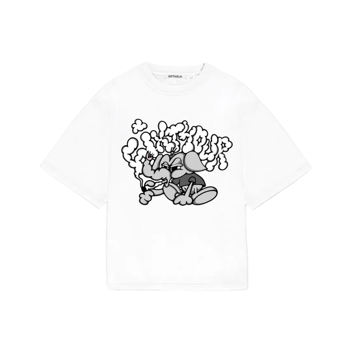 6ixt4our The Trumpet Tee White