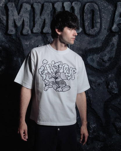 6ixt4our The Trumpet Tee White