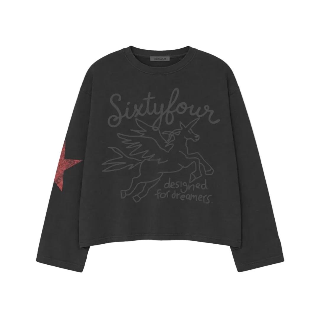 6ixt4our Unicornio Long Sleeve Black