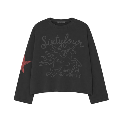 6ixt4our Unicornio Long Sleeve Black