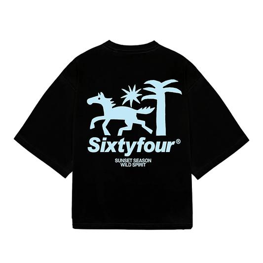 6ixt4our Black Sunset Tee