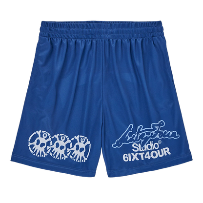 6ixt4our Mess Blue Short