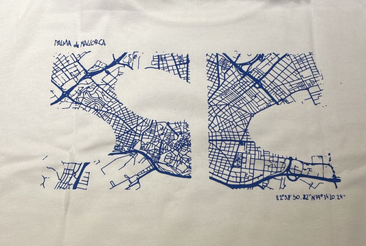 Saturday City Map Tee White