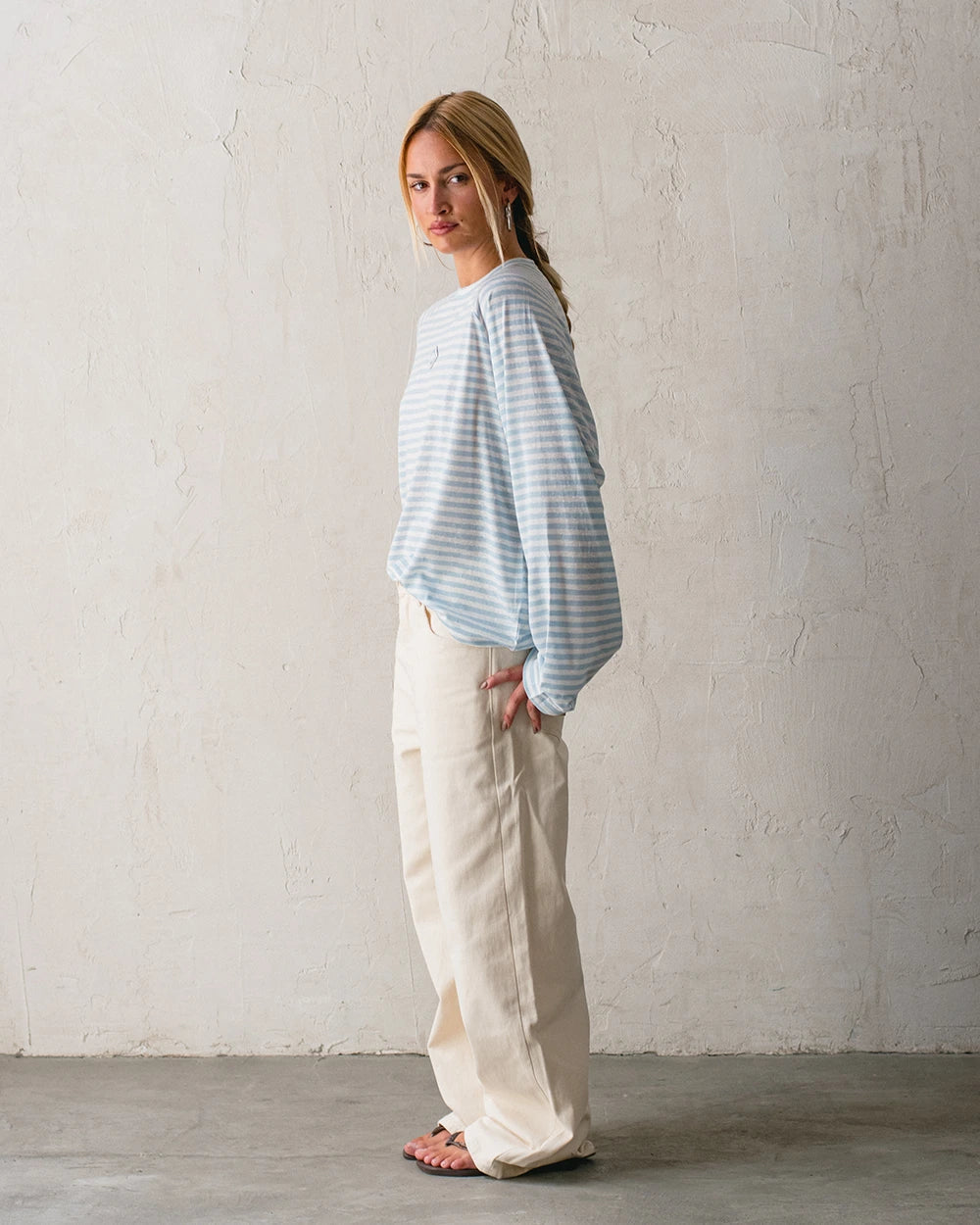 Host Striped Rag Blue Long Sleeve