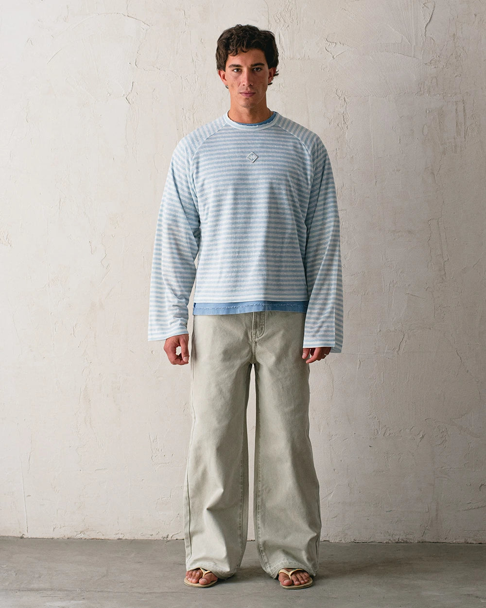 Host Striped Rag Blue Long Sleeve