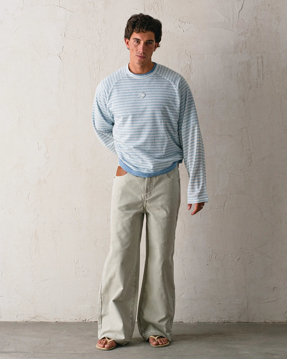 Host Striped Rag Blue Long Sleeve