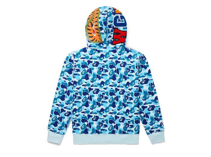 Bape Comor Camo Shark Full Zip Hoodie Hellblau