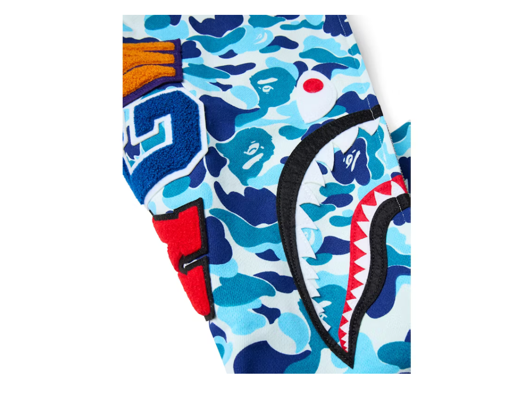 Bape Comor Camo Shark Full Zip Hoodie Baby Blue