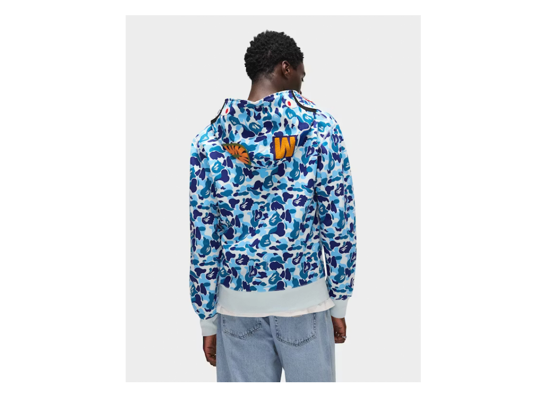 Bape Comor Camo Shark Full Zip Hoodie Baby Blue