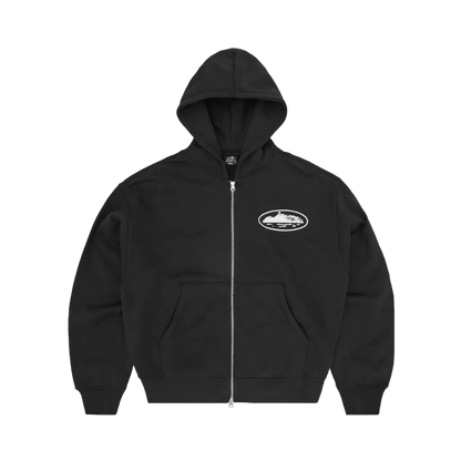 Corteiz OG Island Zip Hoodie Black