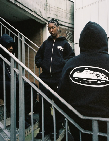 Corteiz OG Island Zip Hoodie Black
