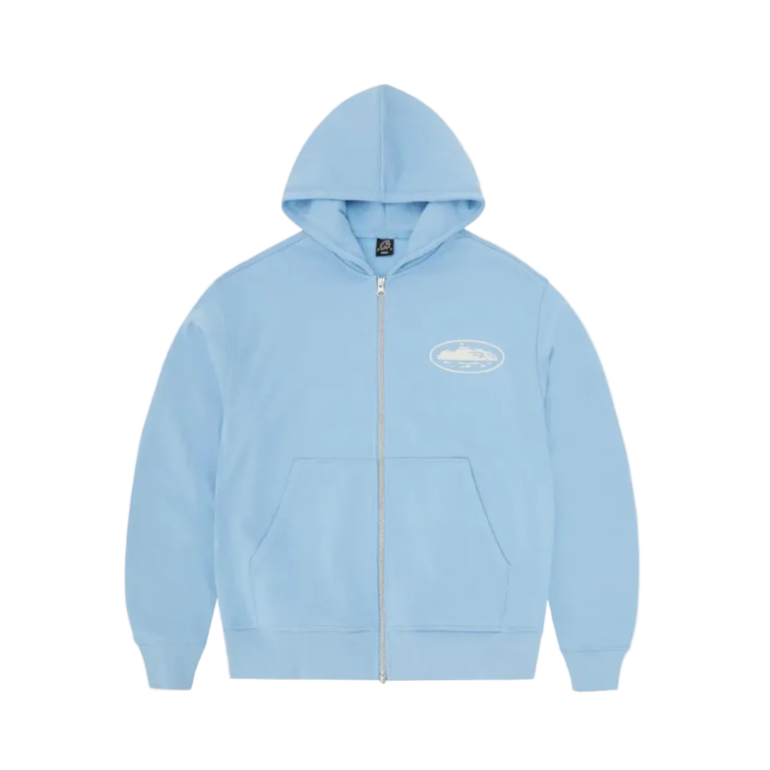 Corteiz OG Island Zip Hoodie Blue