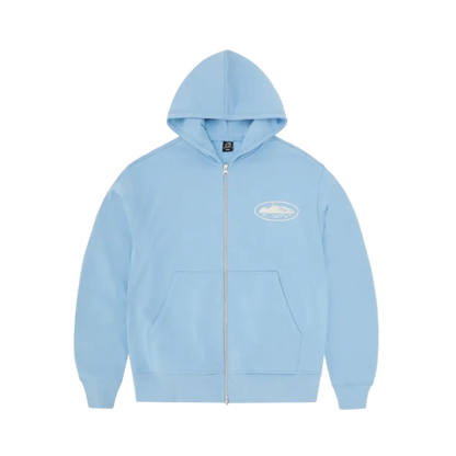 Corteiz OG Island Zip Hoodie Blue