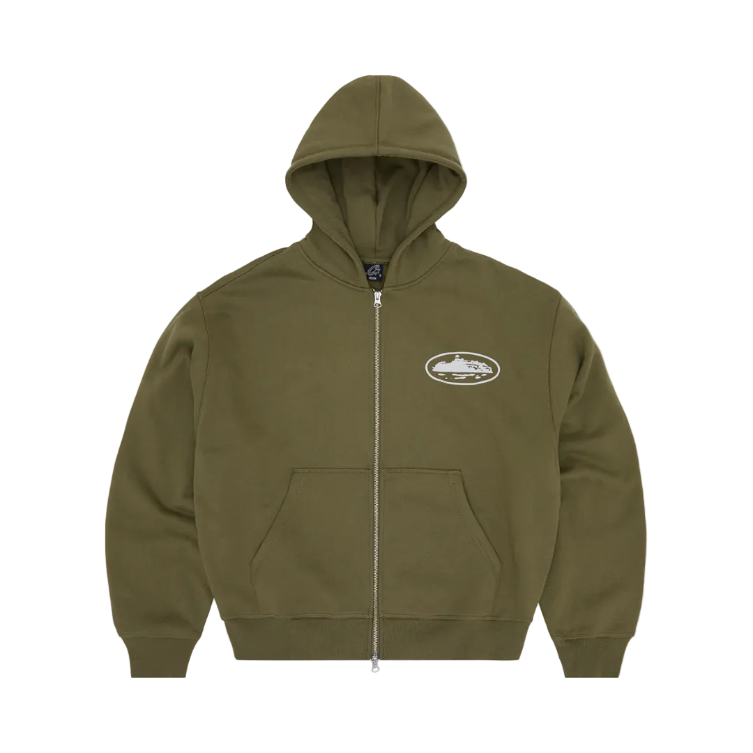 Corteiz OG Island Zip Hoodie Olive