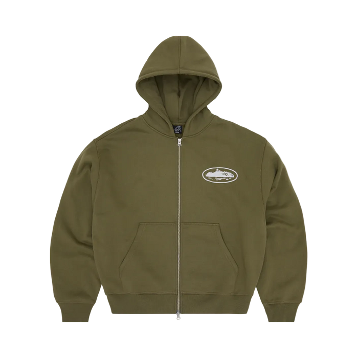 Corteiz OG Island Zip Hoodie Olive