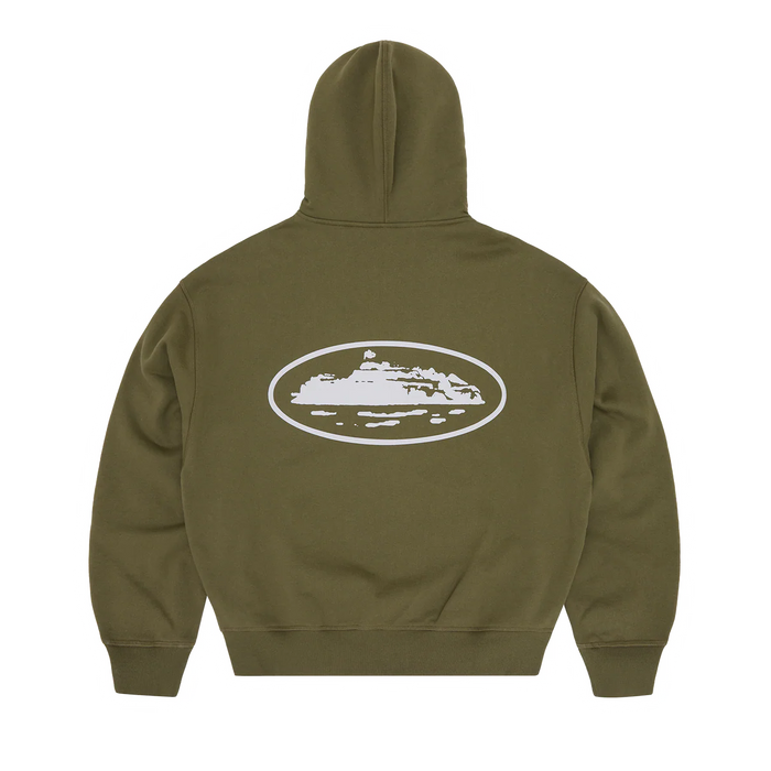 Corteiz OG Island Zip Hoodie Olive