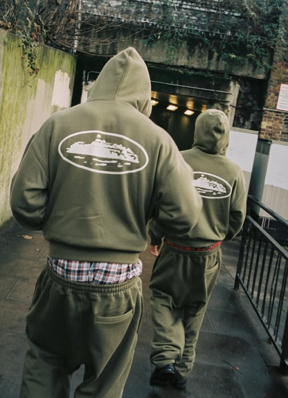 Corteiz OG Island Zip Hoodie Olive