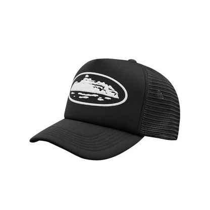 Corteiz Trucker Hat Schwarz Weiß