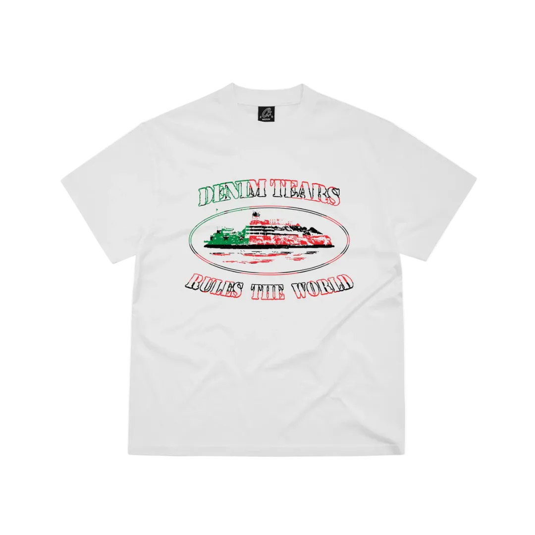Corteiz x Denim Tears Alcatraz White Tee